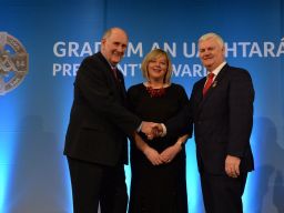John Sheridan receives the GAA President Award for his invaluable contribution to Ladies Football in Kilmacud Crokes