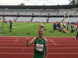 Clubman John O' Loughlin -  representing Ireland in Masters Athletics Event 