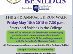 Annual Rás Benildus 5k Run/Walk @ 19:30 on Friday the 18th of May 2018