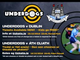 Dublin VS The Underdogs!   Friday Oct 19th Parnell Park 19:45pm