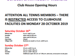 Halloween Opening Hours in Club 