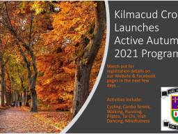 Kilmacud Crokes Launches Active Autumn 2021 Programme