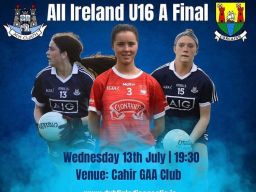 Best of luck to the Dublin u16s in their All Ireland final v Cork Wednesday 13th July!