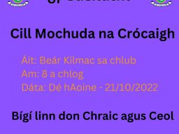 Pop UP Gaeltacht in Kilmacud Crokes -  Kilmac's Bar  8pm Friday Oct 21st