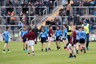 U12 Footballers Play at Half time in All Ireland U21 Football Final