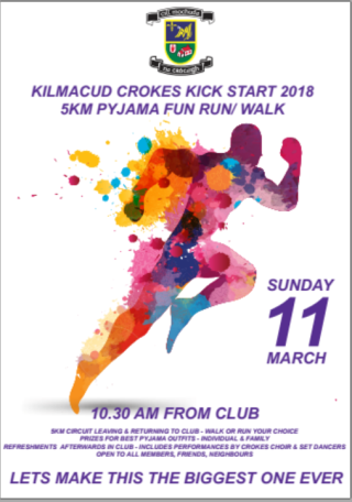 KickStart Crokes End Of program Family/Community 5km Fun Run / Walk Sunday March 11th at 10:30am in Club