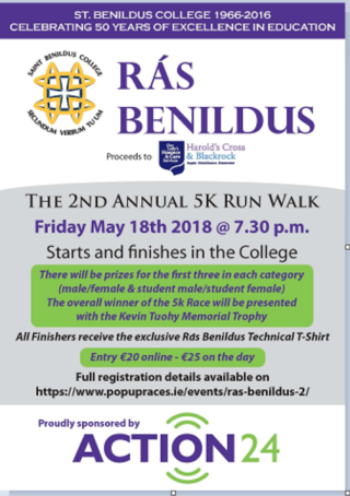Annual Rás Benildus 5k Run/Walk @ 19:30 on Friday the 18th of May 2018