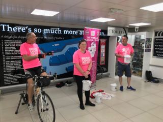 Static Cycling and Bag Packing Fundraising over the May Bank Holiday Weekend for Nissan Crokes / BCI M2M  2018