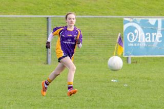 Kilmacud Crokes Under 12 Ladies Footballers at Carryduff GAA blitz in Belfast on 25th of August