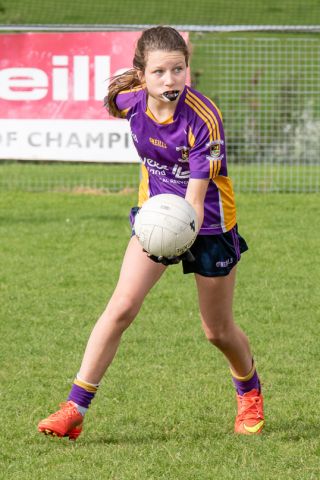 Kilmacud Crokes Under 12 Ladies Footballers at Carryduff GAA blitz in Belfast on 25th of August