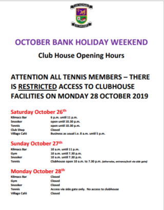 Halloween Opening Hours in Club 