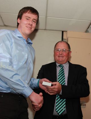 Senior medal presentation by Sean Shanley to Barry O'Rorke