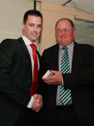 Senior medal presentation by Sean Shanley to Matt Collins