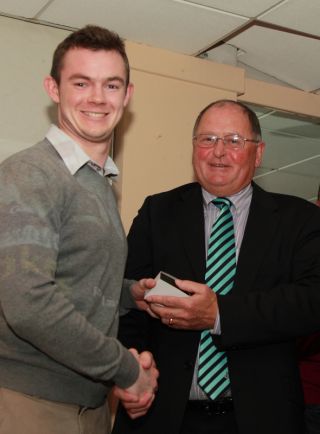 Senior medal presentation by Sean Shanley to Paddy Walsh