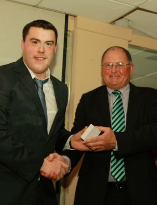 Senior medal presentation by Sean Shanley to Rob O Loughlin