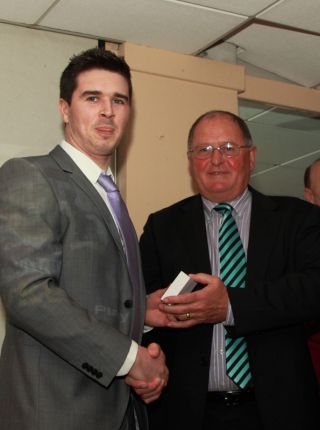 Senior medal presentation by Sean Shanley to Ryan O'Dwyer