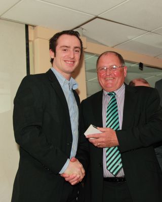 Senior medal presentation by Sean Shanley to Gary McMorrow