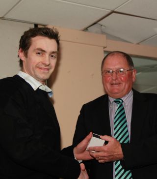 Senior medal presentation by Sean Shanley to Aodán de Paor