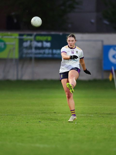 Crokes no 19 kicks ball with left foot